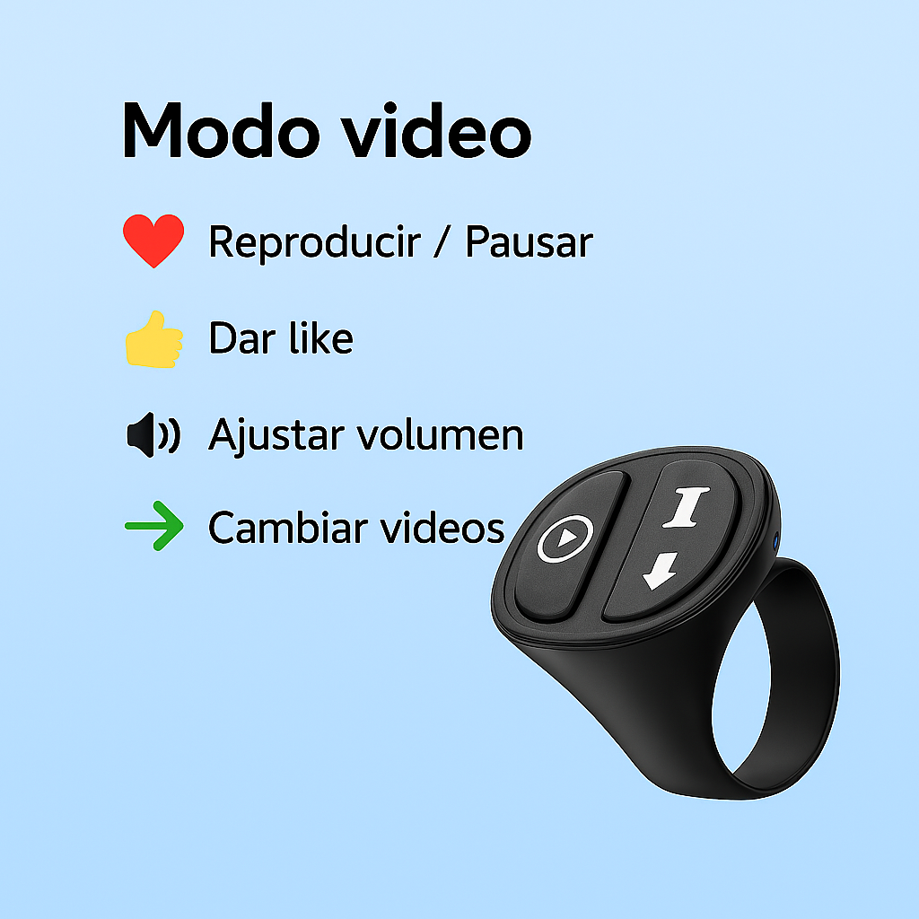 🔥 Anillo Bluetooth para Scrollear TikTok y Controlar tu Celular sin Tocar